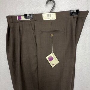 Racquet Club Mens Brown Pleated Dress Pants 44 Reg 8711-32‎ Made in USA READ